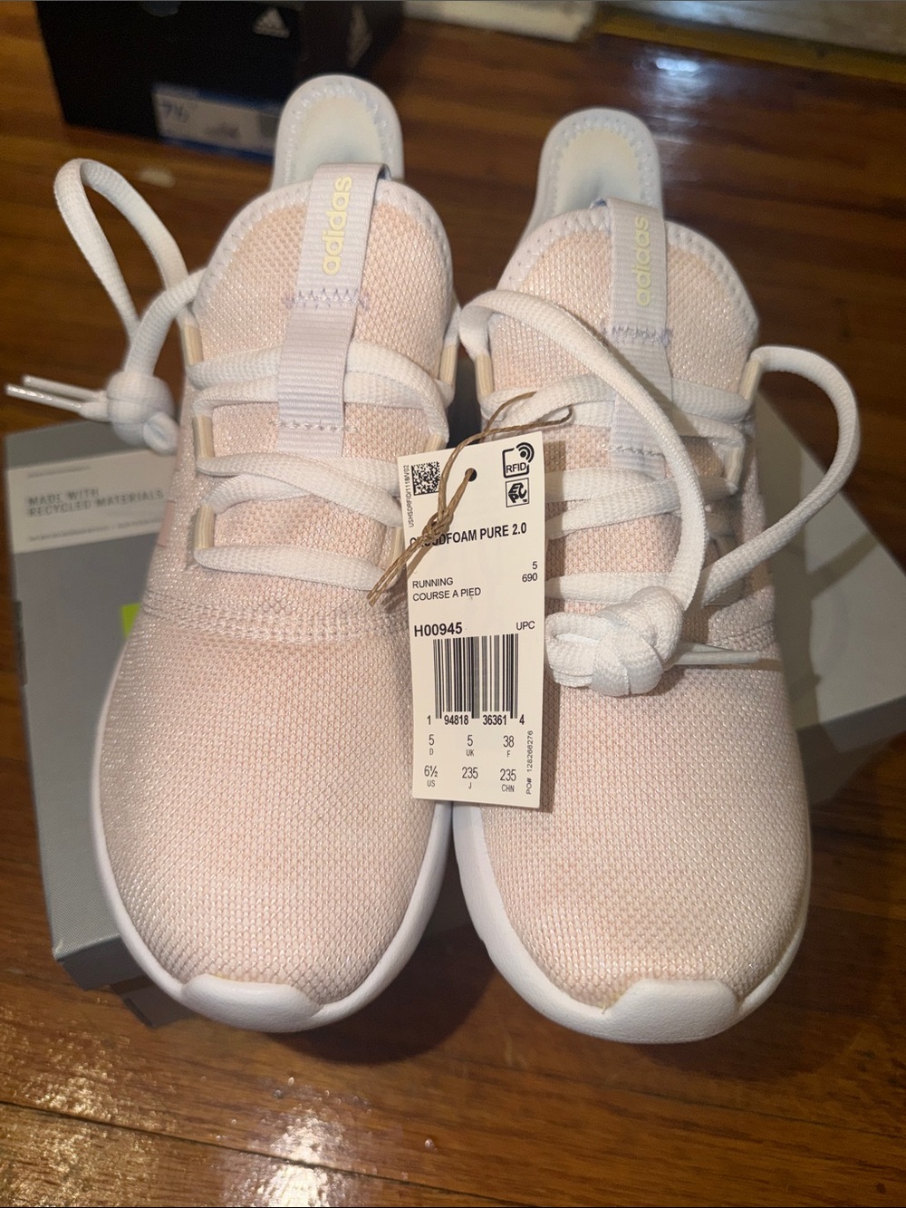 adidas women’s  Pink Slip-On Foam Runner Sneakers